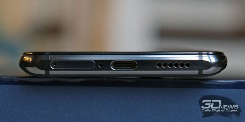 vivo X30 Pro, нижняя грань: лоток для SIM-карт, микрофон, порт USB Type-C и основной динамик