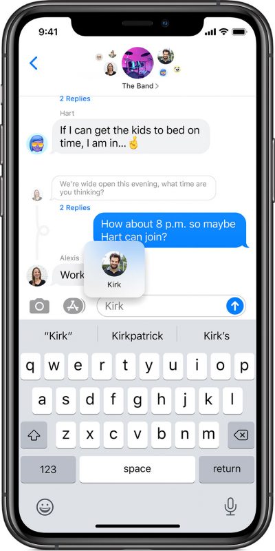 Закреплённые разговоры в Messages на iPhone 11 Pro