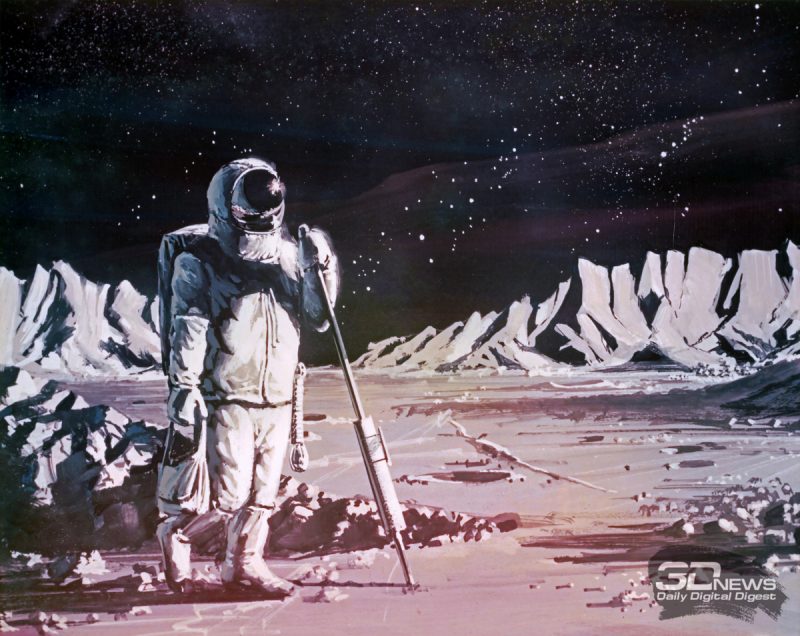В начале программы Apollo инженеры NASA очень мало знали о лунной поверхности. Картина из собрания NASA