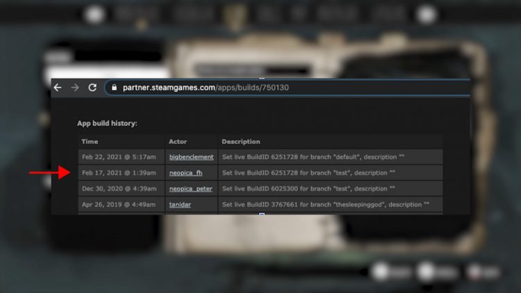 Упоминание аккаунта взломщика осталось в истории изменений в клиенте Steam