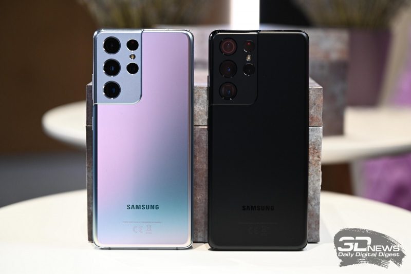 Две базовых цветовые вариации Samsung Galaxy S21 Ultra